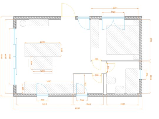 Dom drewniany Wierzba Modern Parter 8x5m 40m2