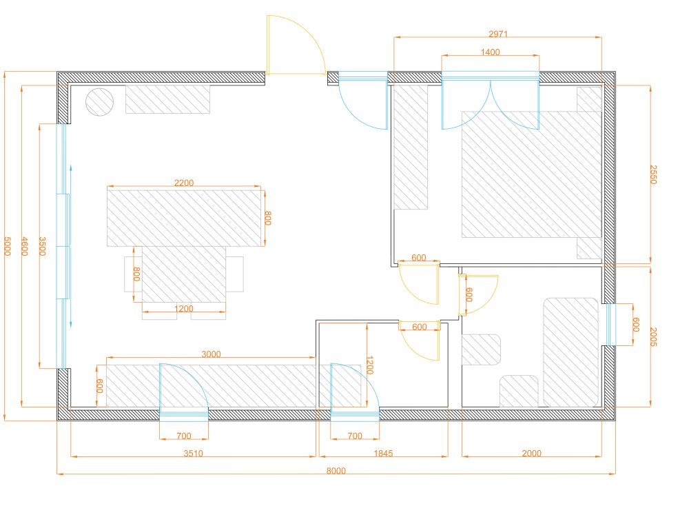 Dom drewniany Wierzba Modern Parter 8x5m 40m2
