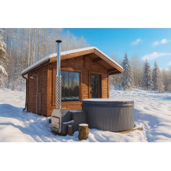 Drewniana sauna ogrodowa 4,5x3,2m