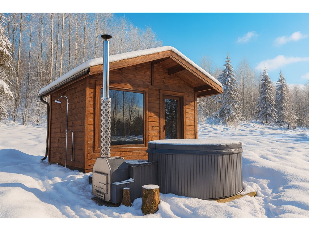 Drewniana sauna ogrodowa 4,5x3,2m