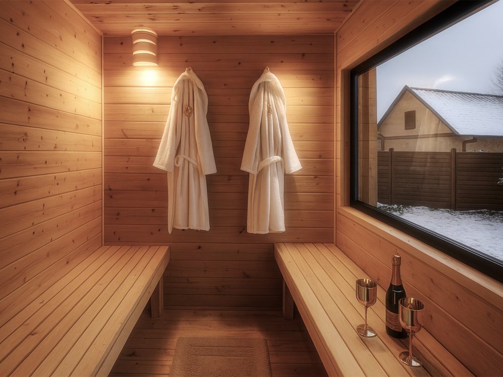 Drewniana sauna ogrodowa 4,5x3,2m