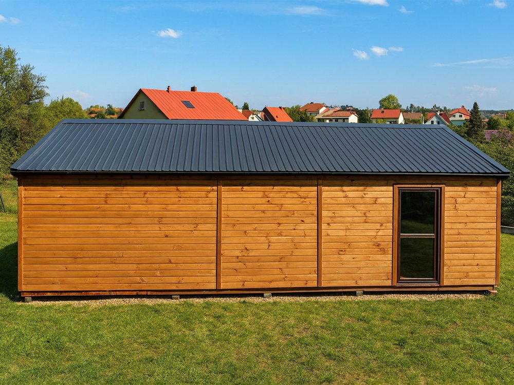 Nowoczesna Stodoła LONG 4,5x8,5m + 4,5x1m taras