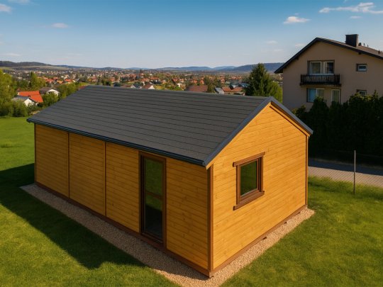 Nowoczesna Stodoła LONG 4,5x8,5m + 4,5x1m taras