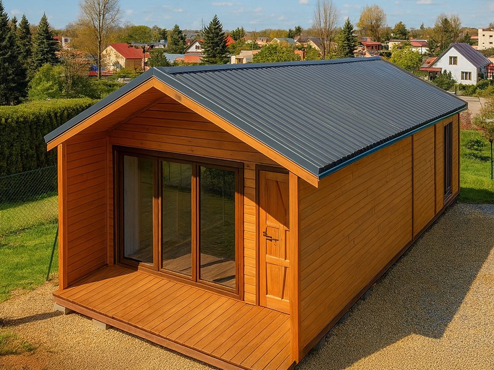 Nowoczesna Stodoła LONG 4,5x8,5m + 4,5x1m taras