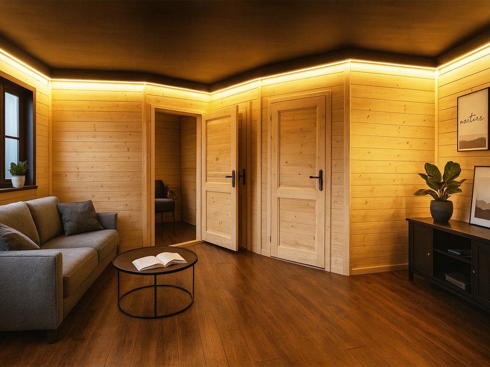 Nowoczesna Stodoła LONG 4,5x8,5m + 4,5x1m taras