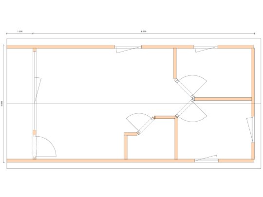 Nowoczesna Stodoła LONG 4,5x8,5m + 4,5x1m taras