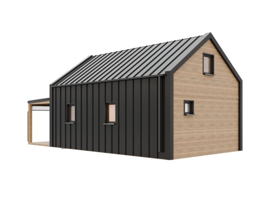 Dom drewniany Wierzba Modern W1 5x8m z Tarasem 40m2