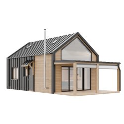 Dom drewniany Wierzba Modern W1 5x8m z Tarasem 40m2