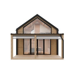 Dom drewniany Wierzba Modern W1 5x8m z Tarasem 40m2