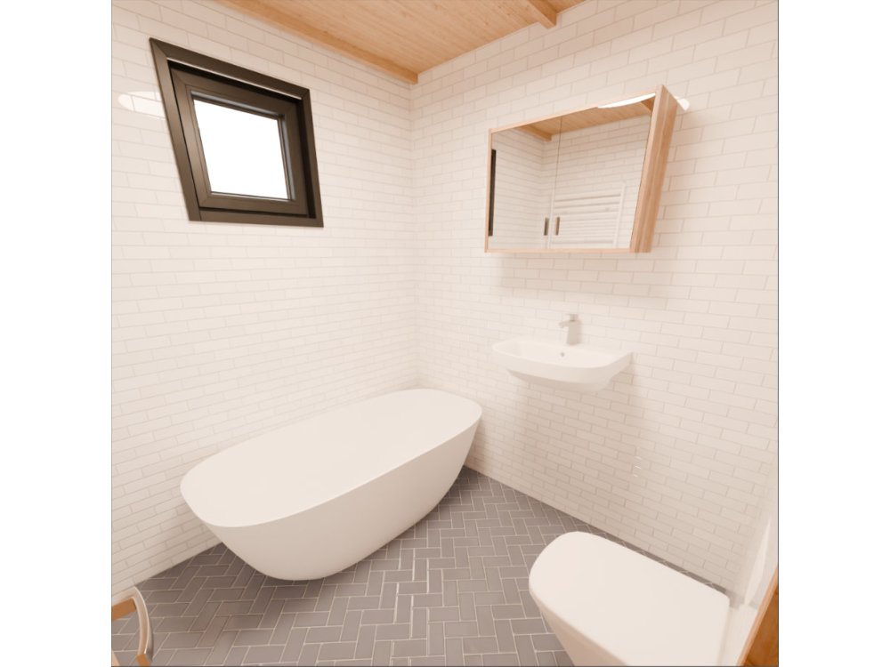 Dom drewniany Wierzba Modern W1 5x8m z Tarasem 40m2