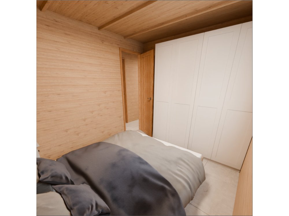 Dom drewniany Wierzba Modern W1 5x8m z Tarasem 40m2