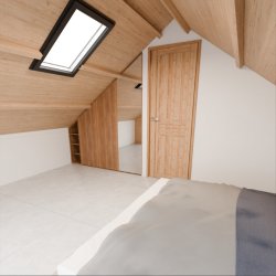 Dom drewniany Wierzba Modern W1 5x8m z Tarasem 40m2