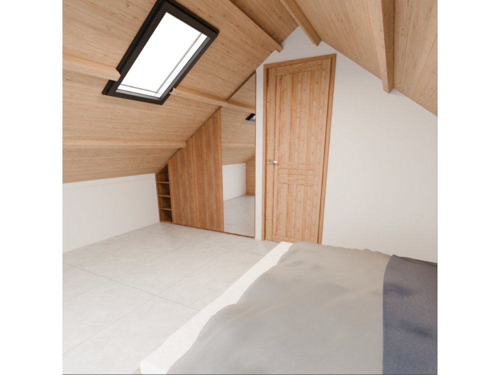 Dom drewniany Wierzba Modern W1 5x8m z Tarasem 40m2