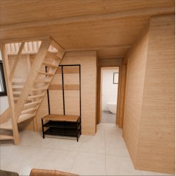 Dom drewniany Wierzba Modern W1 5x8m z Tarasem 40m2