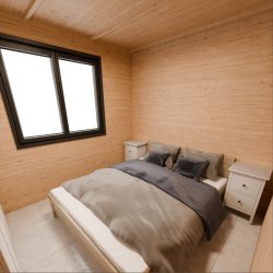 Dom drewniany Wierzba Modern W1 5x8m z Tarasem 40m2