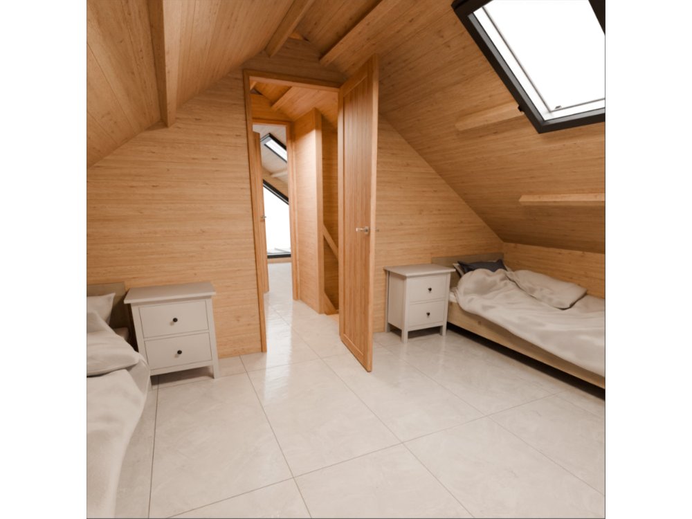 Dom drewniany Wierzba Modern W1 5x8m z Tarasem 40m2