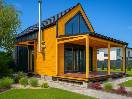 Dom drewniany Wierzba Modern W1 5x8m z Tarasem 40m2