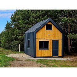 Wooden house Wierzba Modern C 5x6m + 3m 30m2
