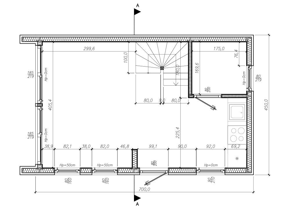Moderne Scheune B3 7,5 x 4,5 m