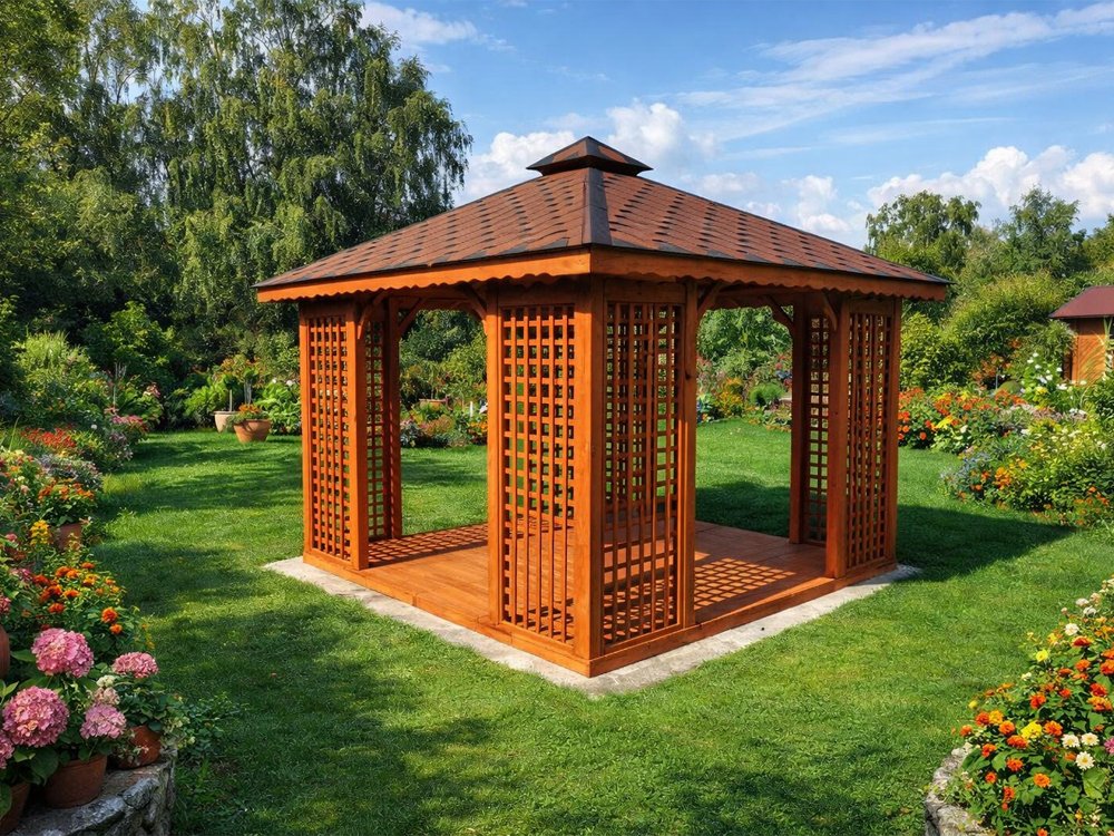 Rechteckiger Pavillon P2 4 x 3 m 12 m2