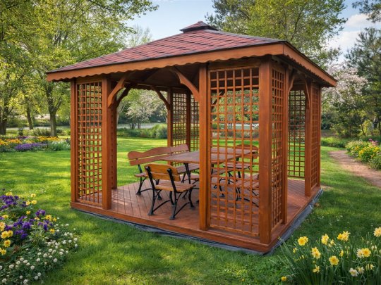 Rechteckiger Pavillon P2 3 x 3 m 9 m2