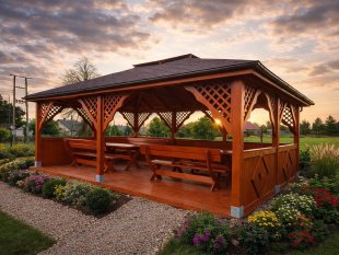 Rectangular gazebo P6 6x4m 24m2