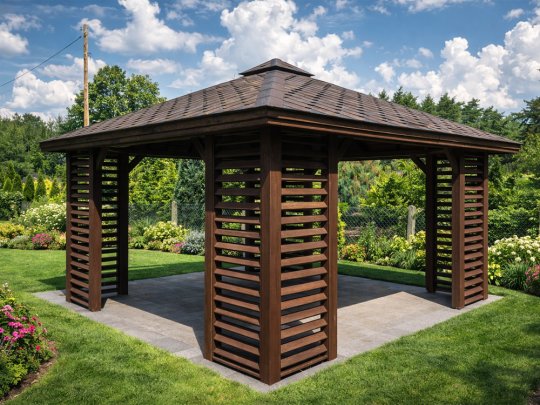 Rechteckiger Pavillon P10 4 x 4 m 16 m2