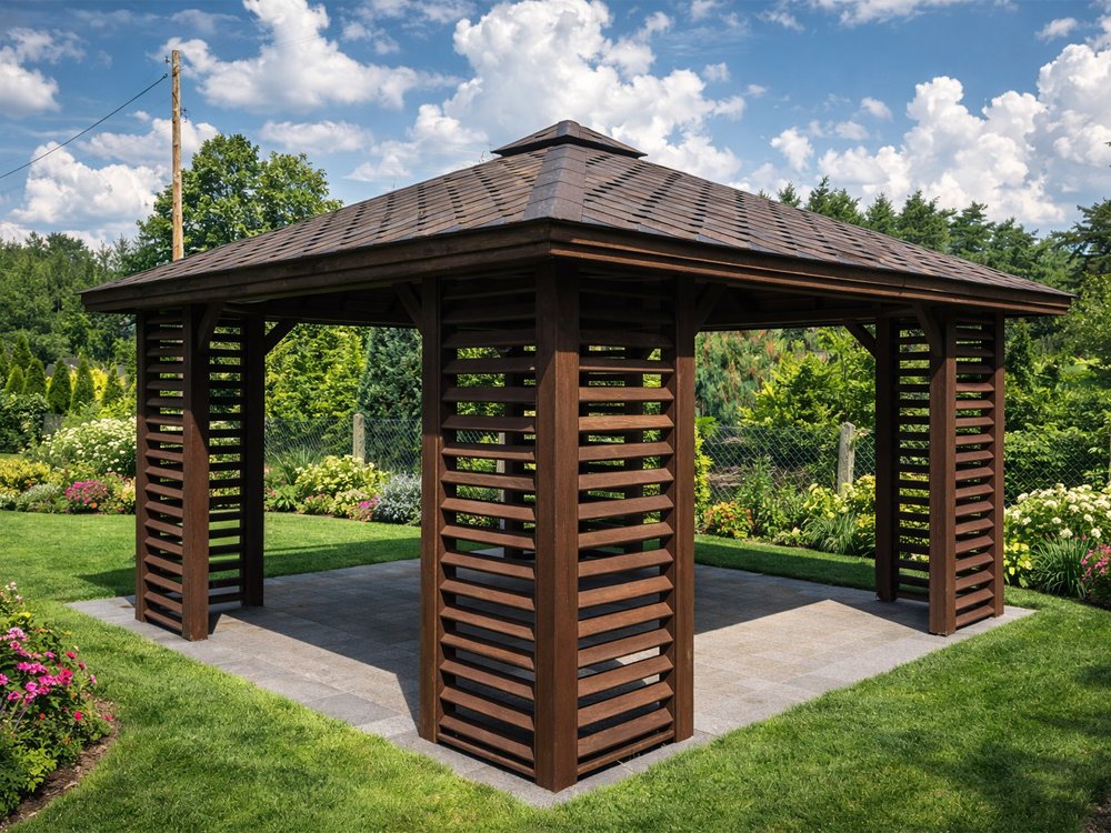 Rectangular gazebo P10 4 x 4 m 16 m2