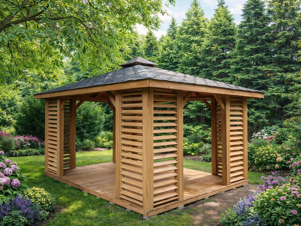 Rechteckiger Pavillon P10 4 x 4 m 16 m2