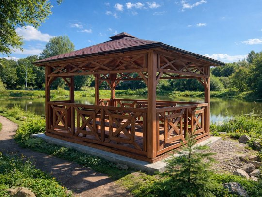 P4 rechteckiger Pavillon 4 x 4 m 16 m2
