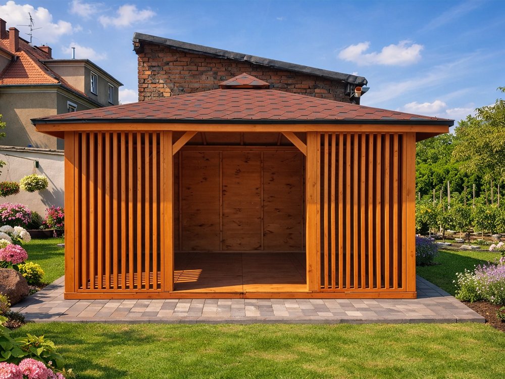 Rectangular gazebo P15 4x4m 16m2