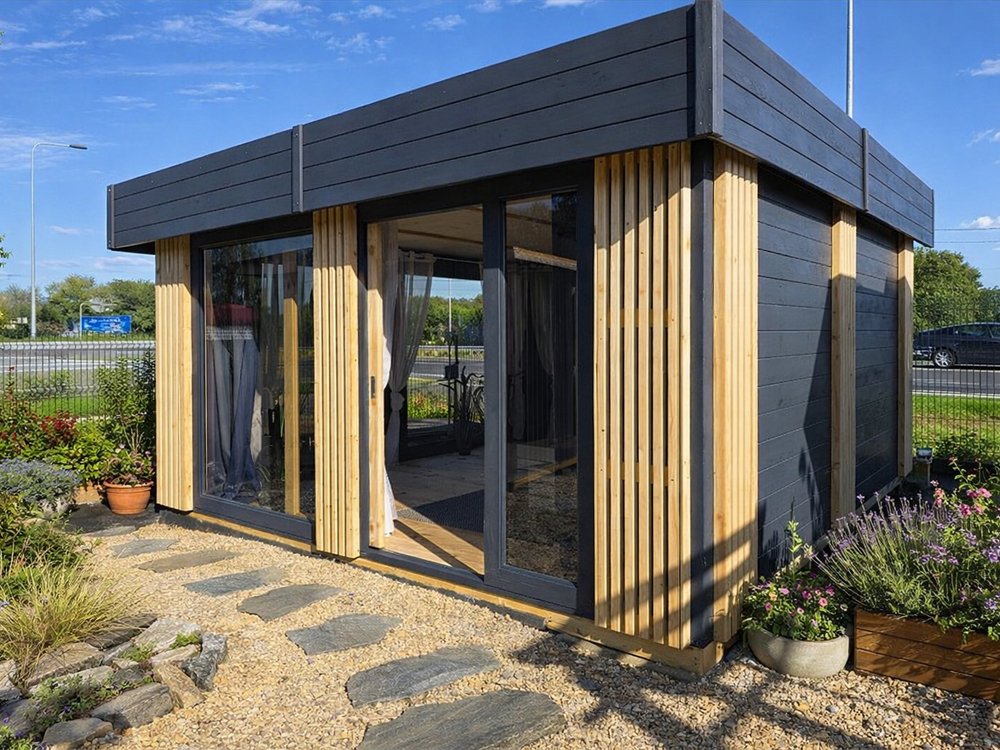 Rechteckiger Pavillon P18, verglast, 4x3 m, 12 m²