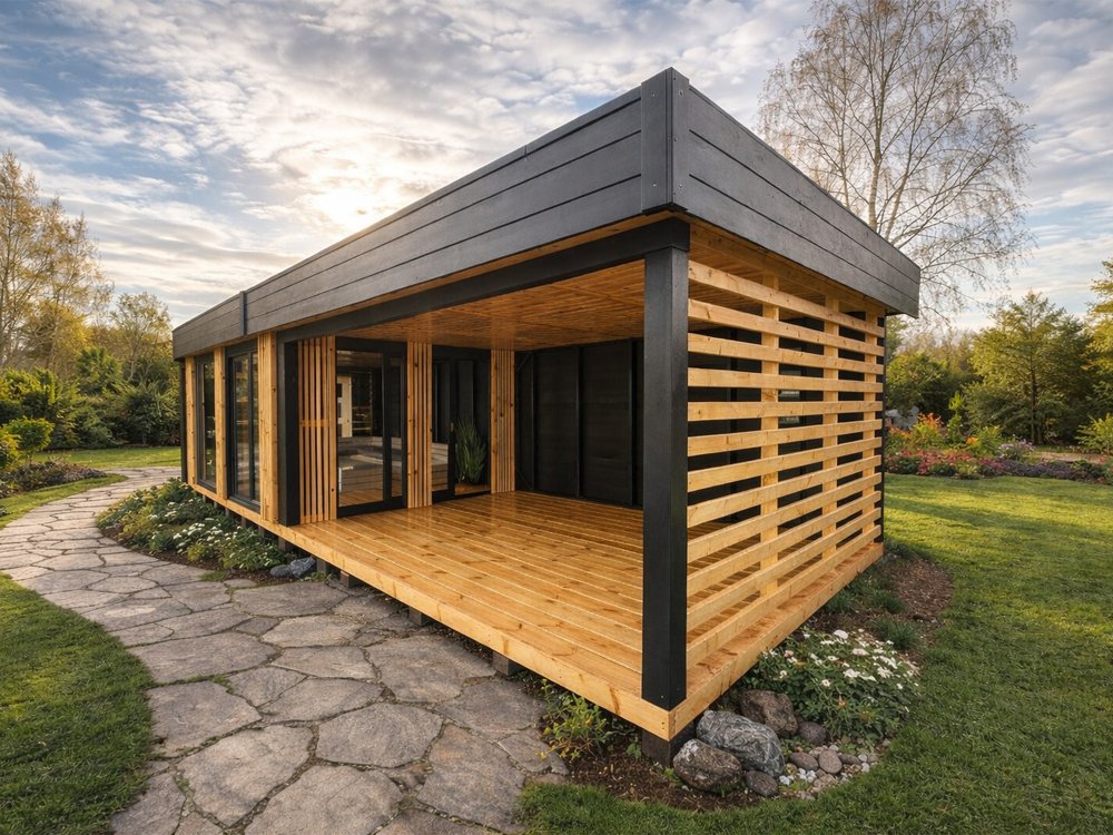 Rechteckiger Pavillon P18, verglast, 4x3 m, 12 m²