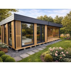 Rechteckiger Pavillon P18, verglast, 4x3 m, 12 m²