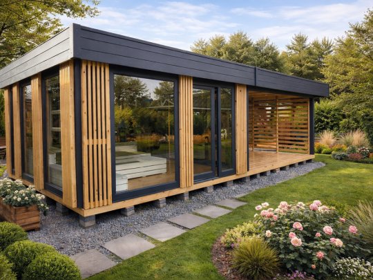 Rechteckiger Pavillon P18, verglast, 4x3 m, 12 m²