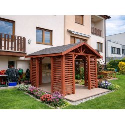 Rechteckiger Pavillon mit Satteldach P17 3 x 3 m 9m2