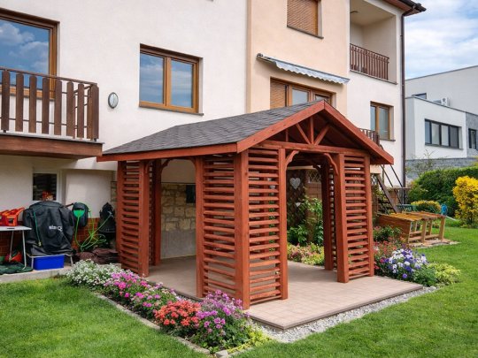 Rectangular gazebo with a gable roof P17 3 x 3 m 9m2