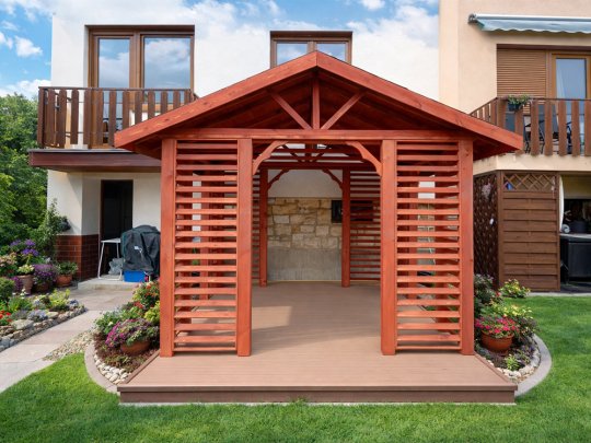 Rechteckiger Pavillon mit Satteldach P17 3 x 3 m 9m2