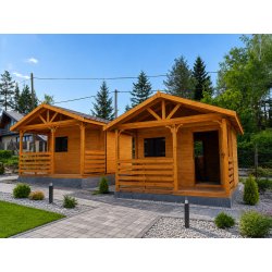 Dom drewniany Jodła 4x5m + 2m taras 20m2