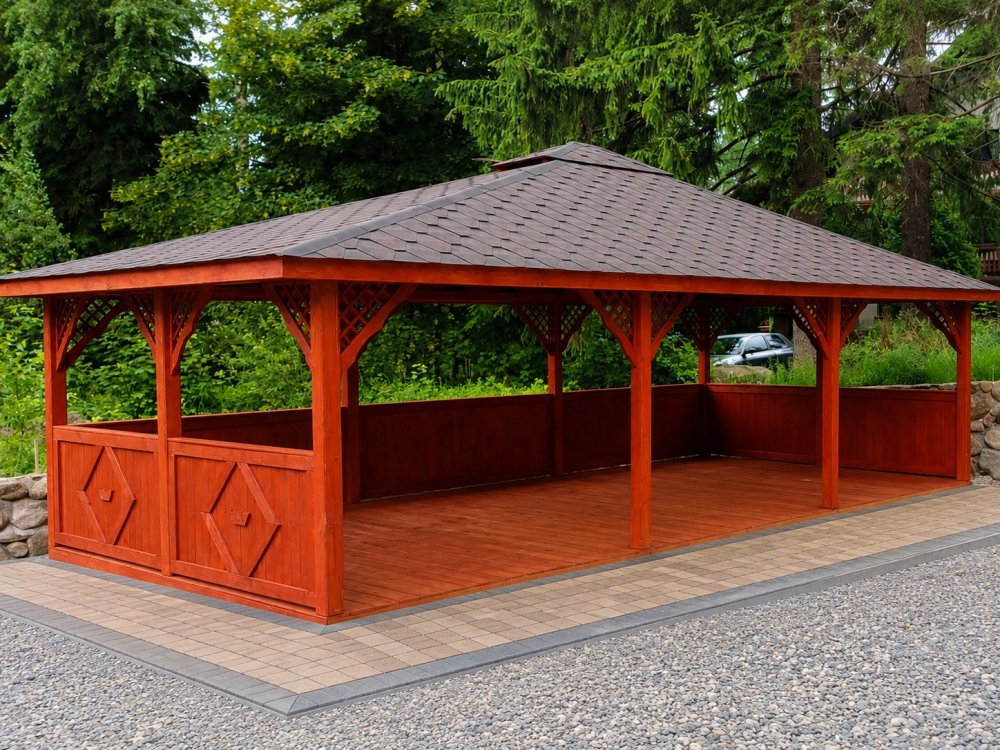 Rectangular gazebo P6 6x4m 24m2