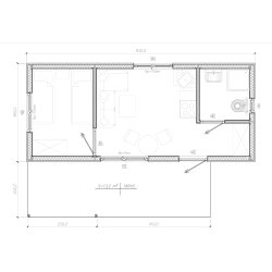 Domek letniskowy Świerk  8,3 x 3,6 m 30m2