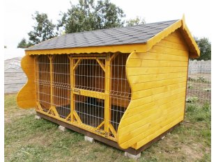 Dog pound with gable roof
