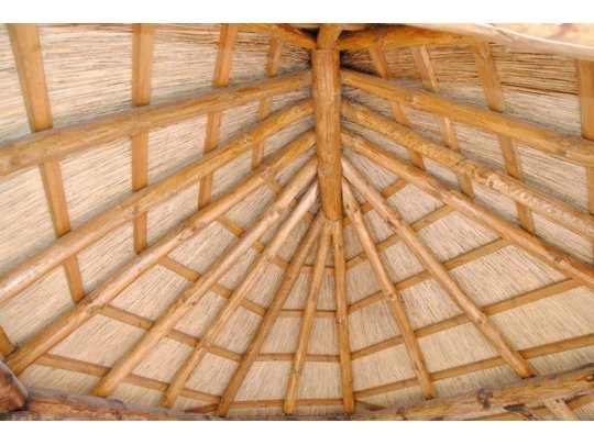 Arbor with cane roof