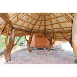 Arbor with cane roof