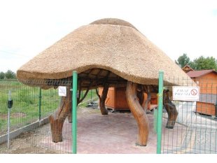 Arbor with cane roof
