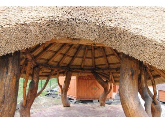 Arbor with cane roof