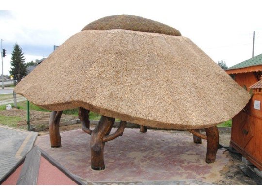 Arbor with cane roof