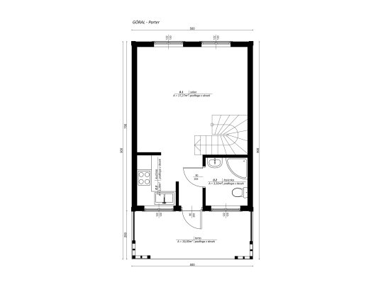 Dom letniskowy Góral 5x7m + 2m taras 35,45m2