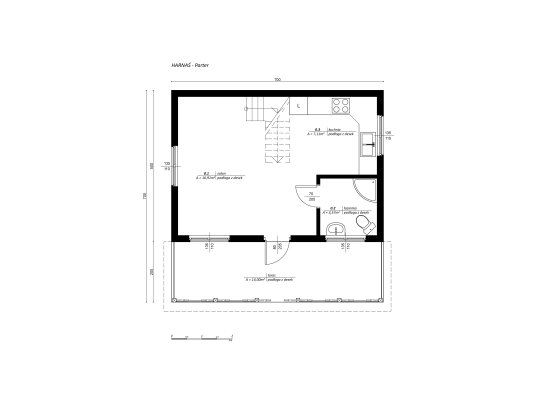 Dom letniskowy Harnaś 5x7m + 2m taras  39,23m2