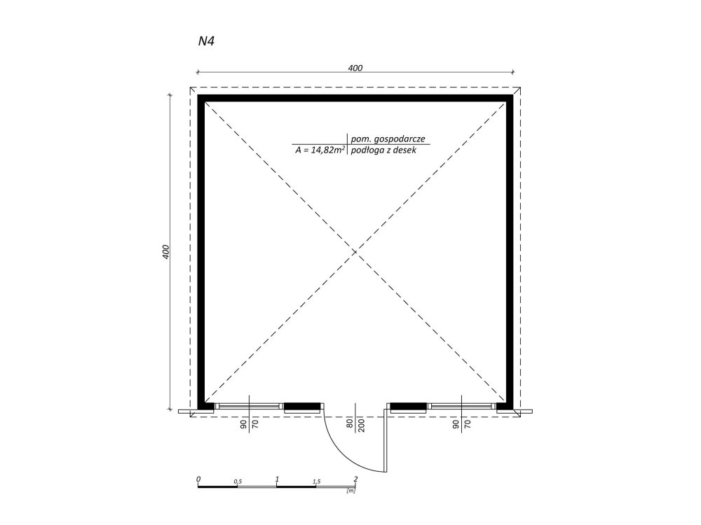 Domek narzędziowy N4 4x4m 16m2